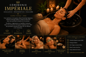 Carte cadeau Cérémonie Impériale au Spa de Caroline avec Head Spa Signature Japon & Bali, soin visage jeunesse Sothys et massage bien-être.
